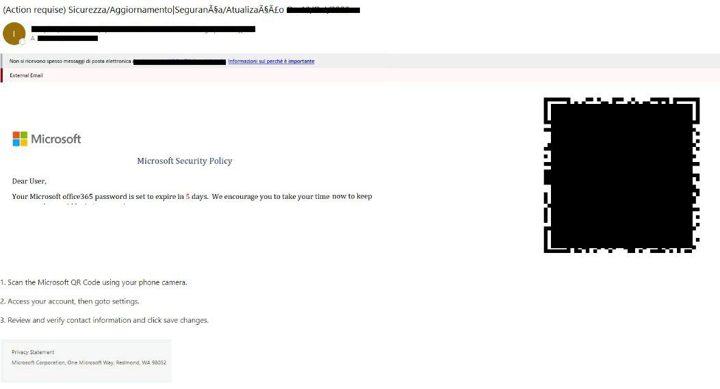 Emails and barcodes: a phishing story