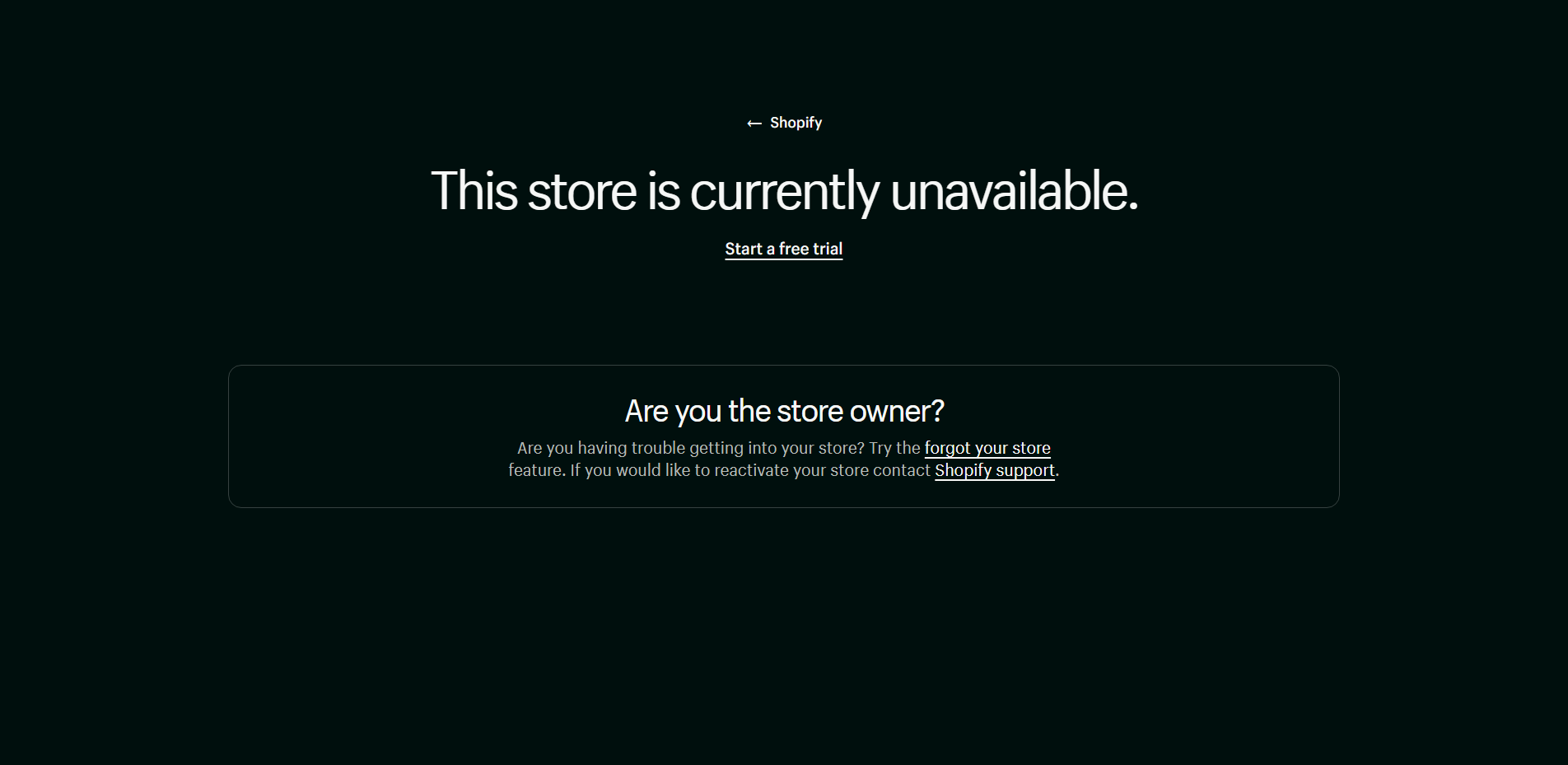 Platform suspension notice shown by a cloned store